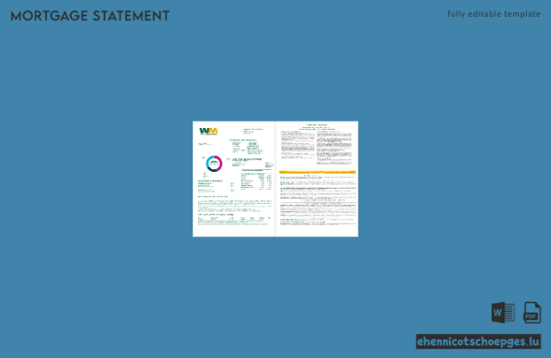USA Waste Management Bankhypothekendarlehensabrechnung in Word- und PDF-Format, 4 Seiten, Beispielvorschau 1-2